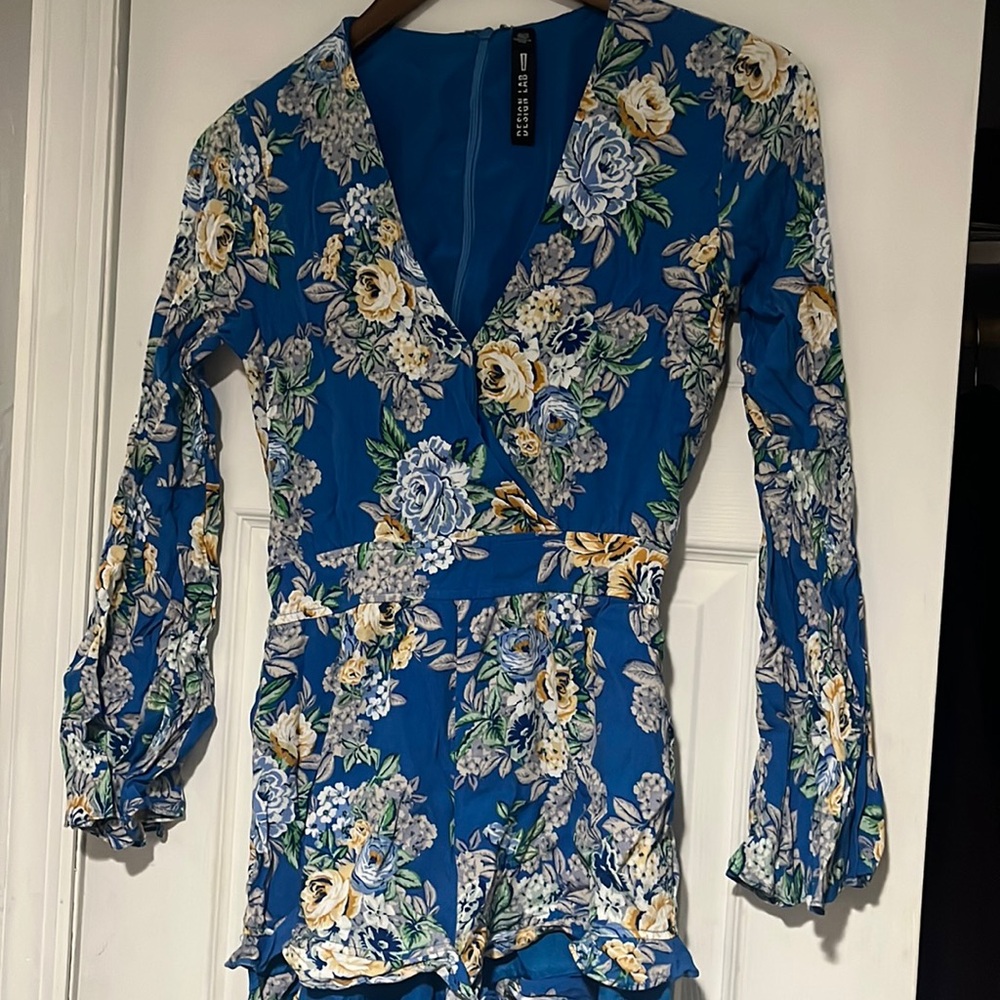 Summer romper blue flowers